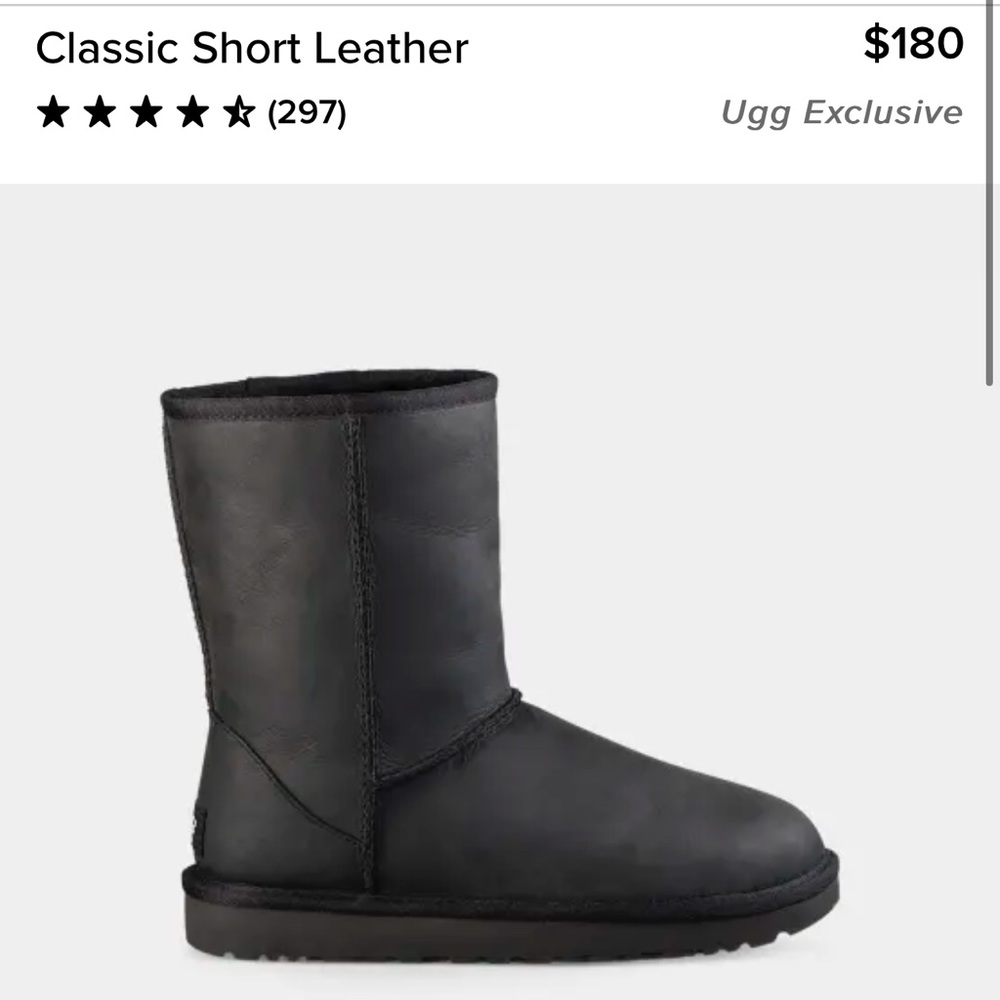 Classic Short Black Leather UGG boots